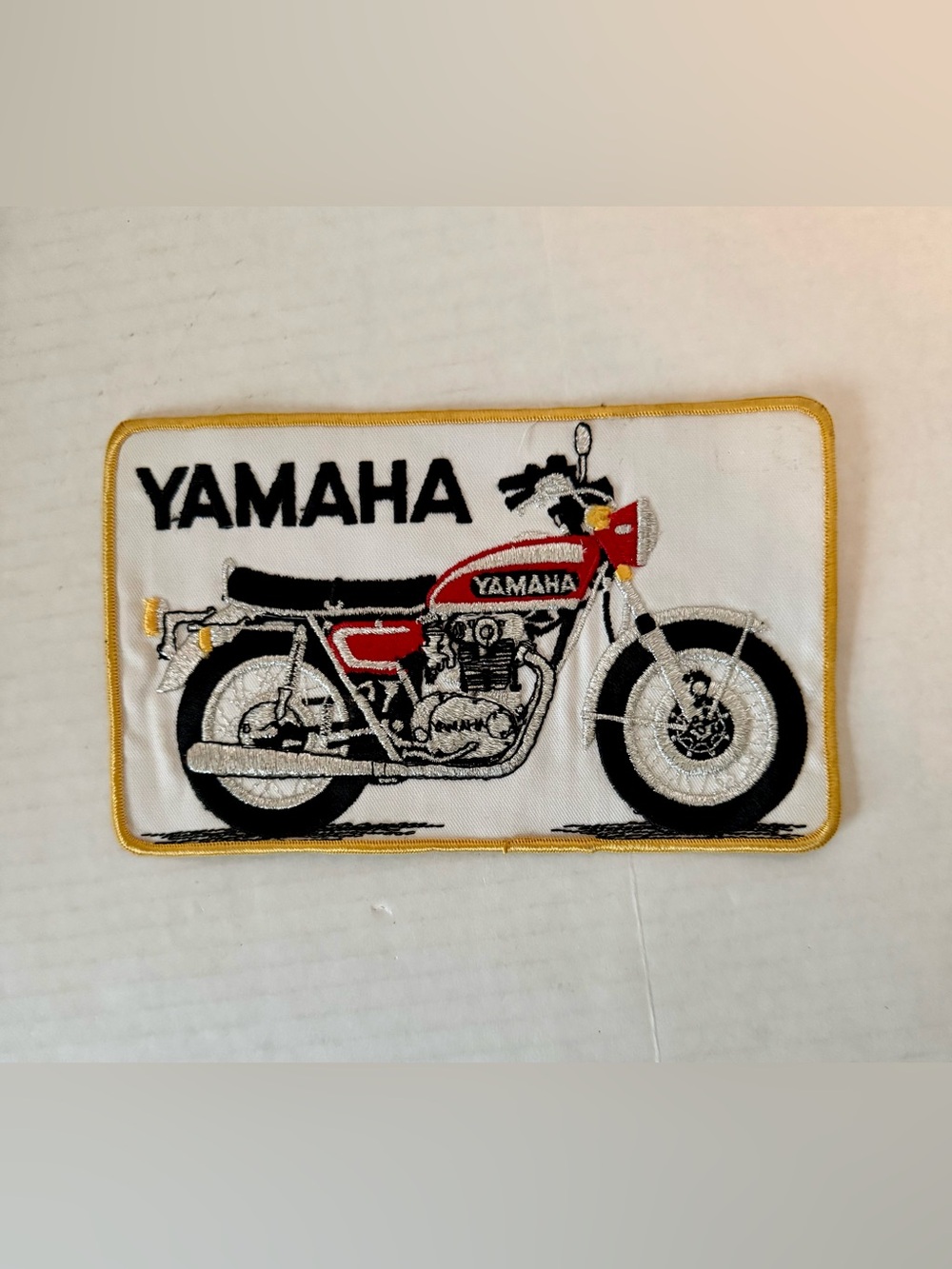 Embroidered cloth patch, Yamaha XS650 motorcycle Vintage